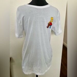 Vintage The Simpsons Skateboard Shirt Homer Bart Cartoon Embroidered Tee